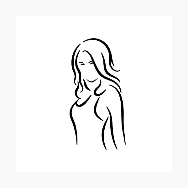 Powerful Lady Minimalist Line Drawing Photographic Print