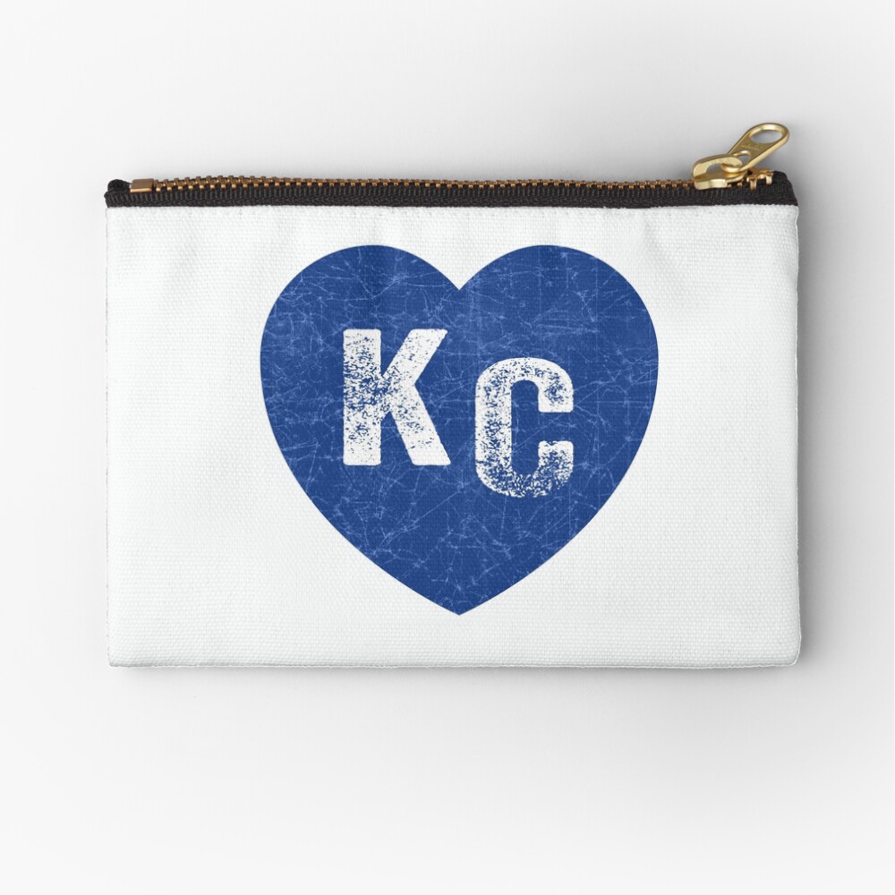 Royal Blue KC Blue Heart Kansas City Hearts I Love Kc heart Kansas city KC Face mask Kansas City facemask Zipper Pouch