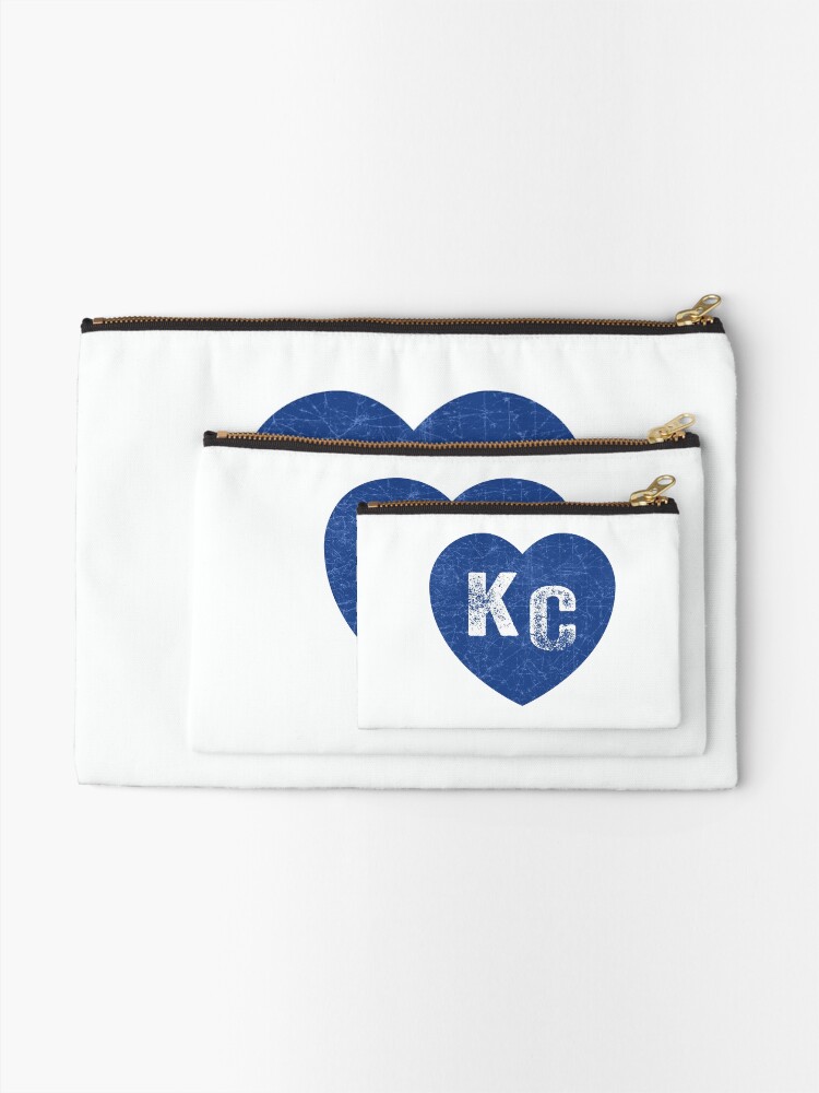 Alternate view of Royal Blue KC Blue Heart Kansas City Hearts I Love Kc heart Kansas city KC Face mask Kansas City facemask Zipper Pouch