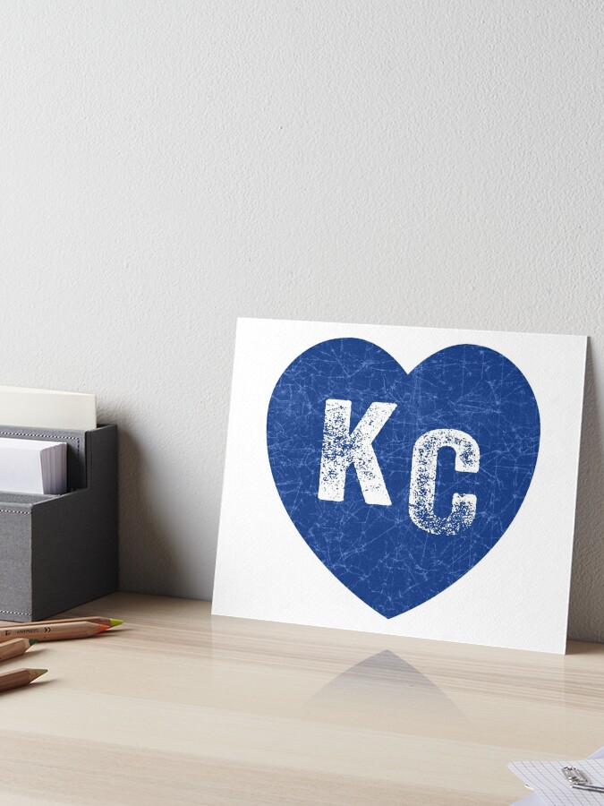 Kansas City Hearts Womens Blue KC Heart KC (Kansas City) KC Love Blue KC Hearts Blue V-Neck T-Shirt