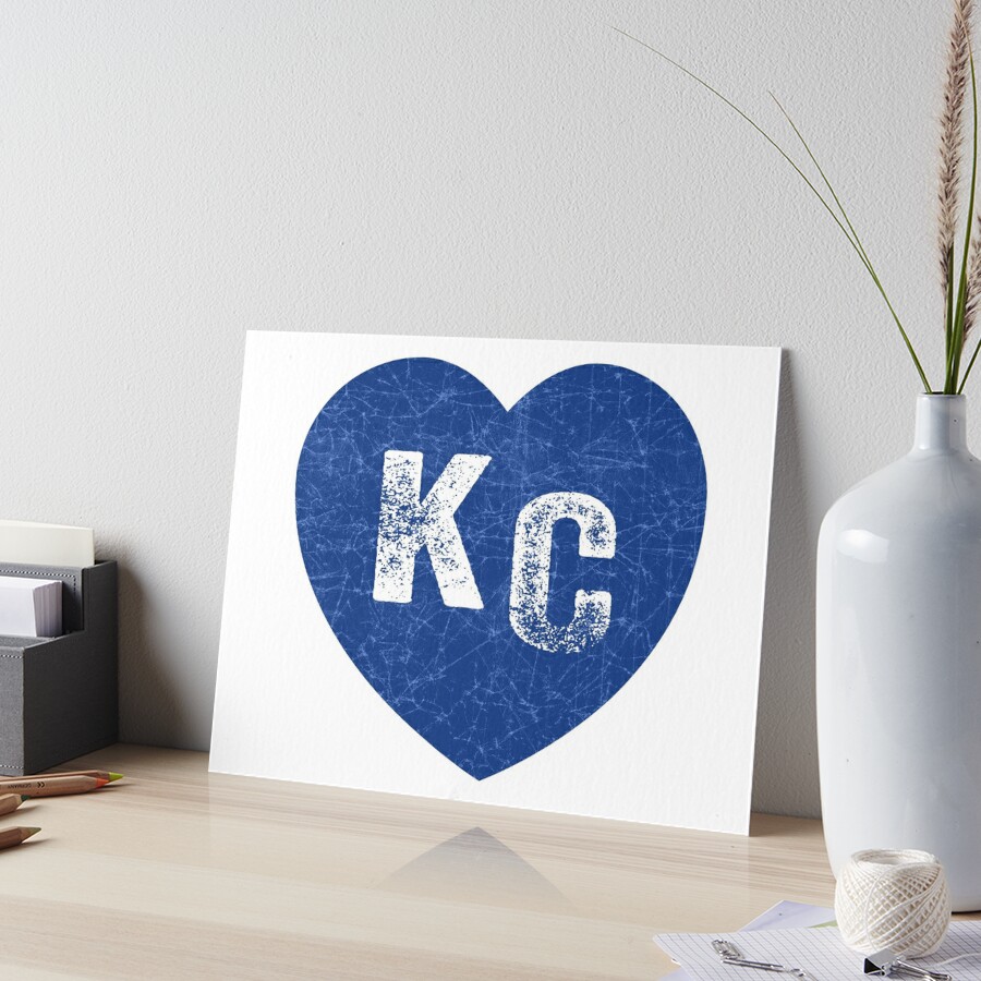 Blue KC Heart Kansas City I Love Kansas City Letter KC Heart T-Shirt