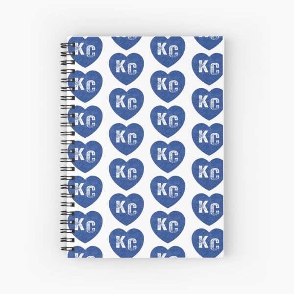 Royal Blue KC Blue Heart Kansas City Hearts I Love Kc heart Kansas city KC Face mask Kansas City facemask Spiral Notebook