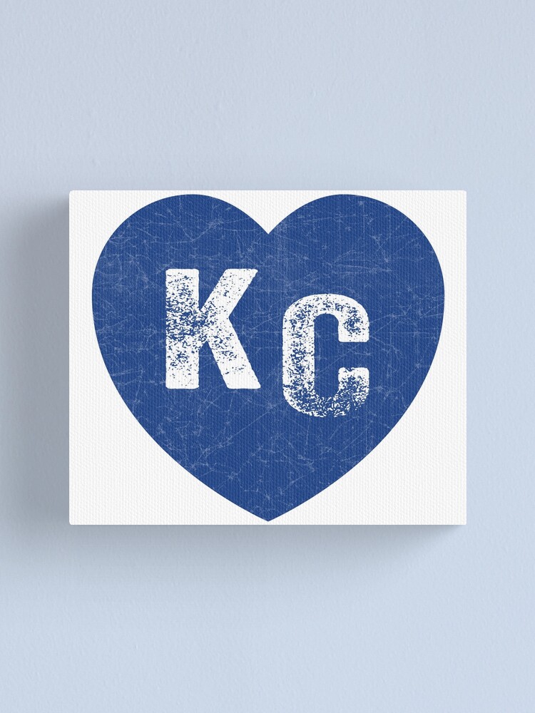 Alternate view of Royal Blue KC Blue Heart Kansas City Hearts I Love Kc heart Kansas city KC Face mask Kansas City facemask Canvas Print