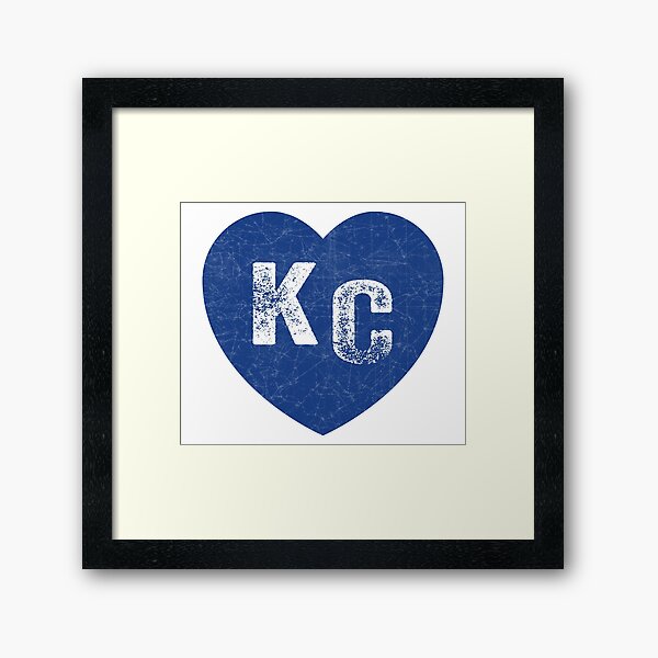 Royal Blue KC Blue Heart Kansas City Hearts I Love Kc heart Kansas city KC  Face mask Kansas City facemask | Art Board Print