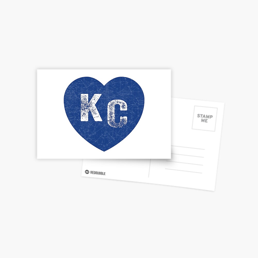 Royal Blue KC Blue Heart Kansas City Hearts I Love Kc heart Kansas city KC Face mask Kansas City facemask Postcard