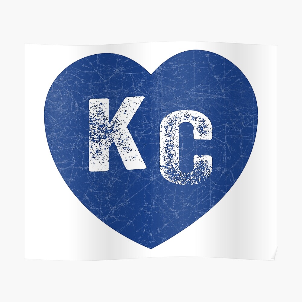 LOVE KC (dark blue x white) Sticker for Sale by kccollective