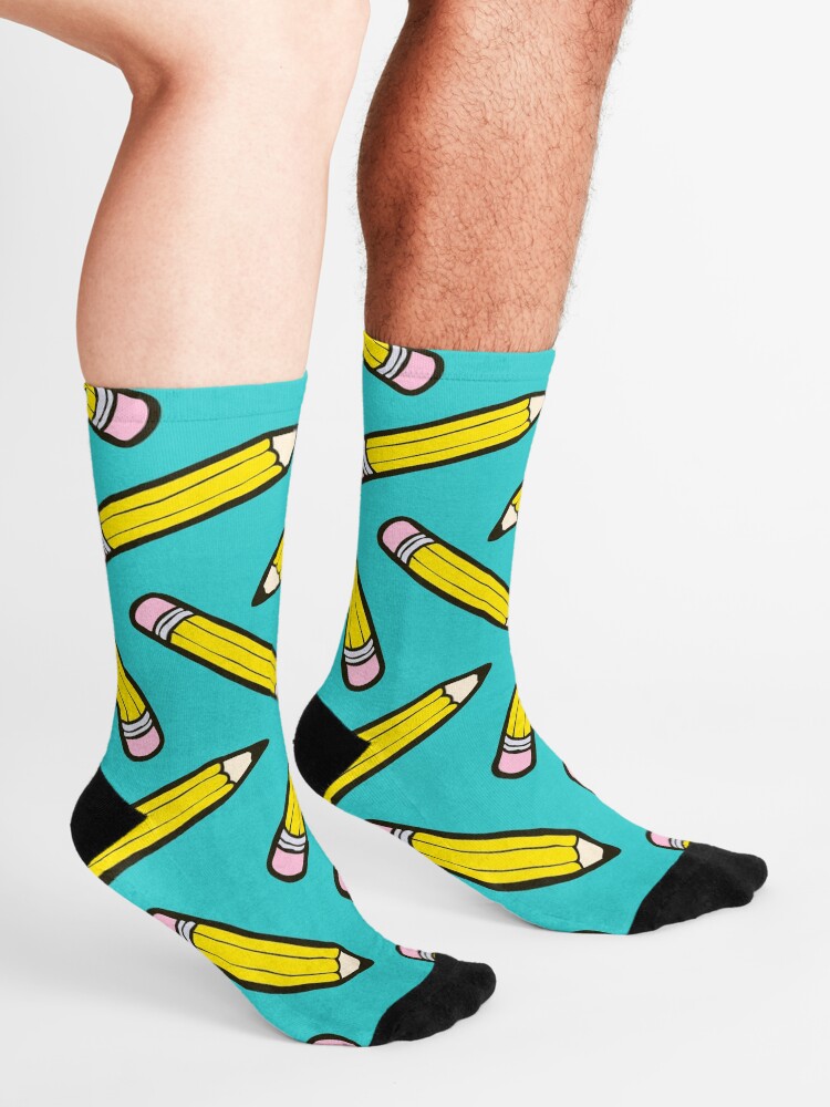 Alternate view of Pencil Power Blue Pattern Socks