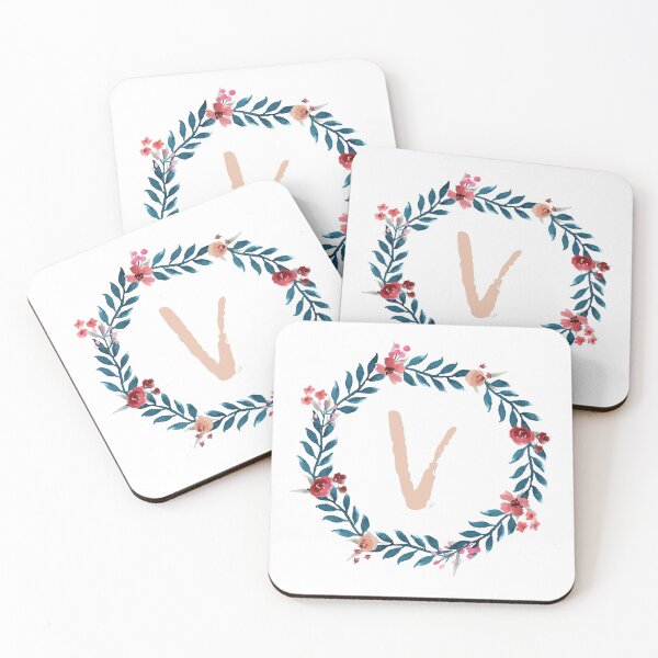 Item preview, Watercolor Monogram Wreath Letter V designed and sold by simib.