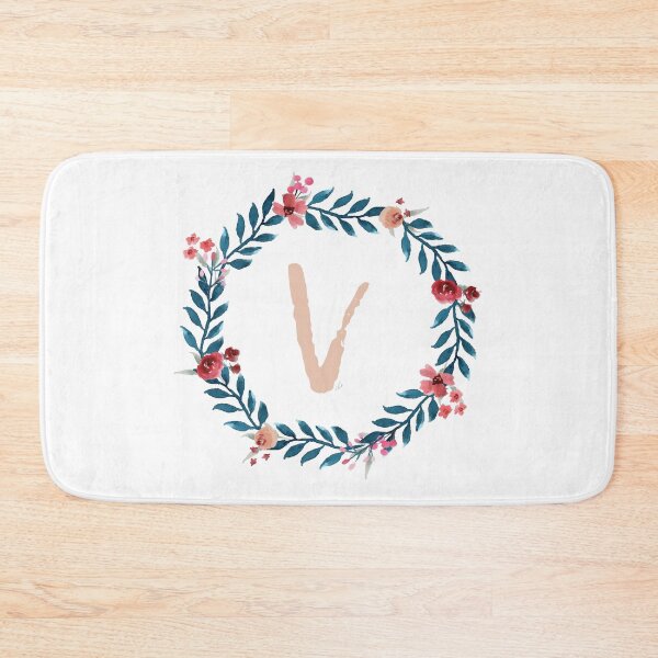 Item preview, Watercolor Monogram Wreath Letter V designed and sold by simib.