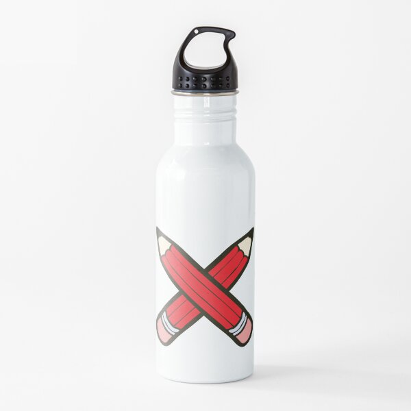 Pencil Power Red Pattern Water Bottle