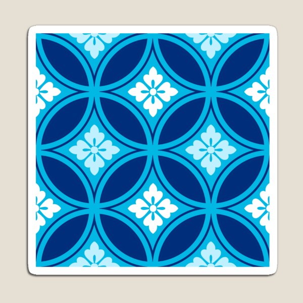 Item preview, Shippo with Flower Motif, Deep Indigo Blue  designed and sold by Marymarice.