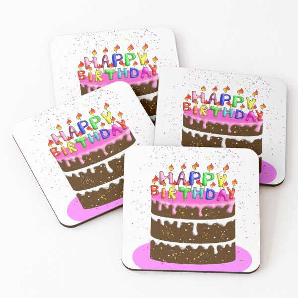 Item preview, Colourful Happy Birthday Cake with candles designed and sold by siwabudda.
