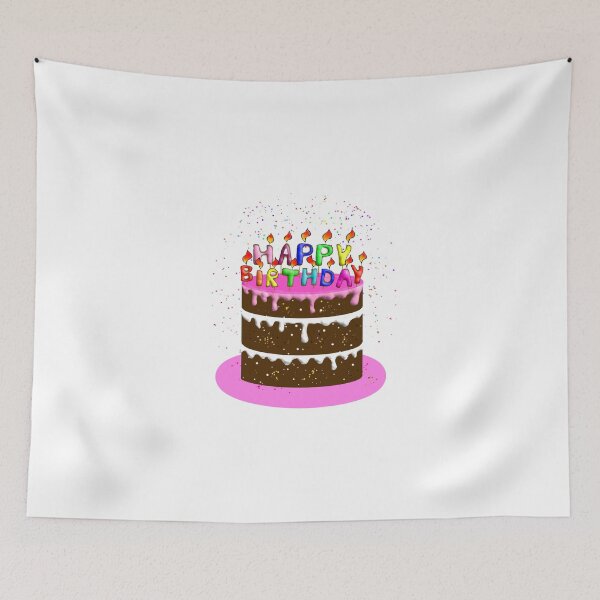 Item preview, Colourful Happy Birthday Cake with candles designed and sold by siwabudda.