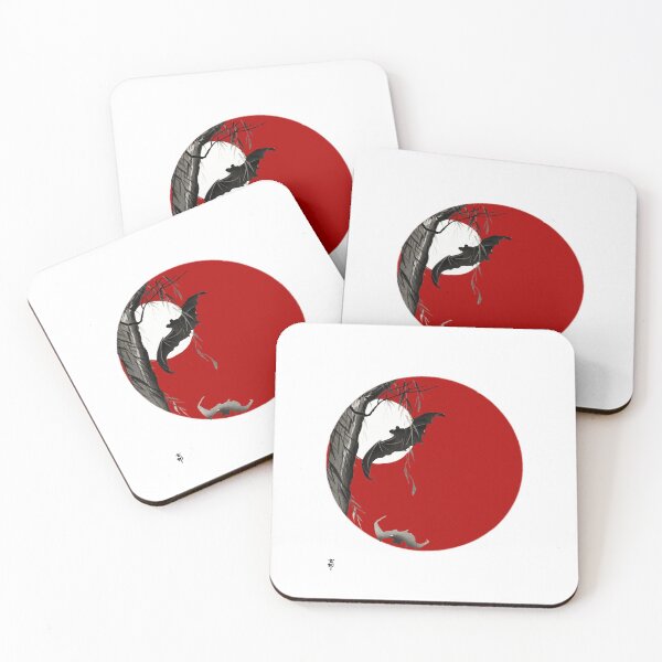Item preview, Japanese Flag - Bats under the Full Moon  designed and sold by weavernap.