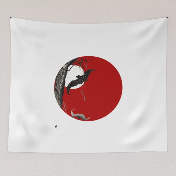 Item preview, Japanese Flag - Bats under the Full Moon  designed and sold by weavernap.