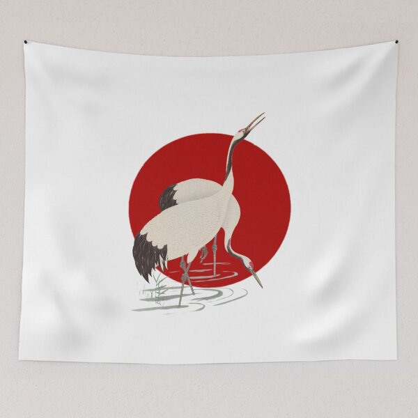 Item preview, Japanese Flag - Two Cranes designed and sold by weavernap.
