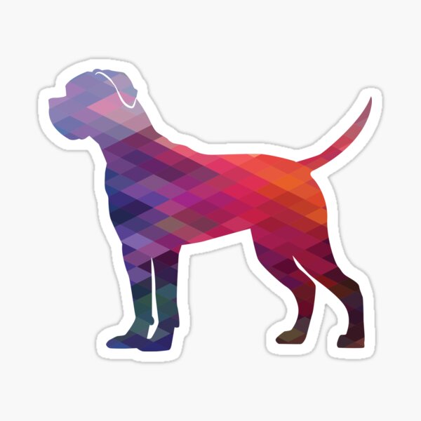 Cane Corso Dog Breed Silhouette Geometric Pattern in Purple Sticker