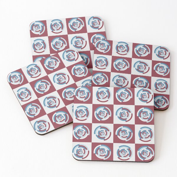 Item preview, Spinning colourful rings on red and grey chessboard designed and sold by Dibujo Divertido.