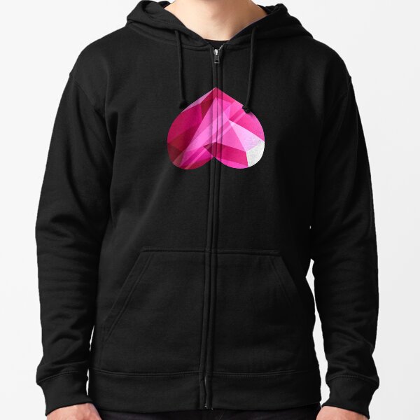 Steven Universe - Spinel Heart Gem 2nd Form - Black Background Zipped Hoodie
