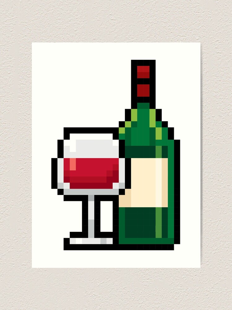 Pixel Wine And Bottle Art Print By Mattpanta Redbubble Pixel Wine And Bottle Art Print By Mattpanta Redbubble