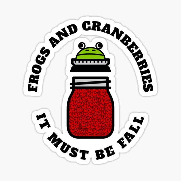 Frogs and cranberries, it must be fall Sticker