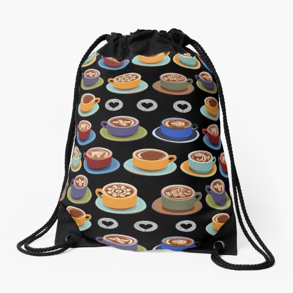 Coffee Latte Drawstring Bag