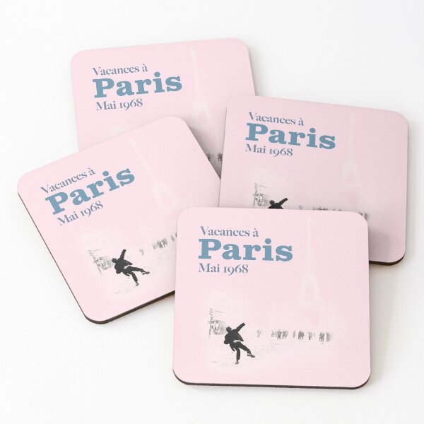 Item preview, ! Paris Revolt, May 68: 'VACANCES A PARIS': Throwing Rocks at the Police: Blue Text ! designed and sold by Day Chapman.