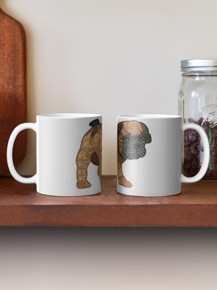 Kaffeebecher mit Frenchie Puppy - Hacken, designt und verkauft von artlovepassion