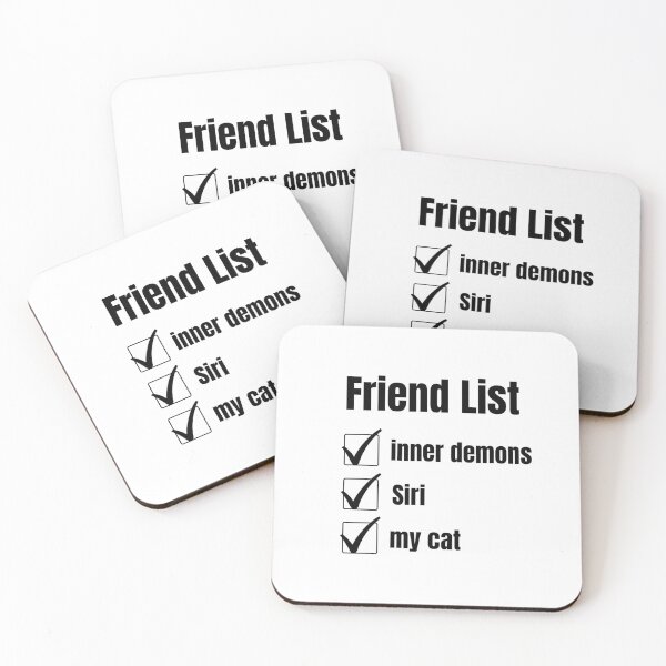 Item preview, Friend Checklist IntrovertFunny Happy Sarcastic Cute Silly Awkward Antisocial Gift Idea designed and sold by EpsilonEridani.