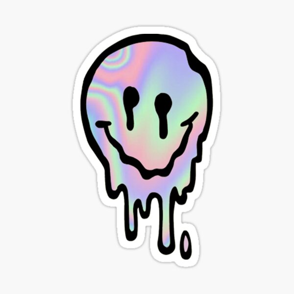 Melting Smiley Face Stickers Redbubble