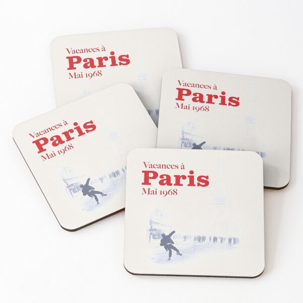 Item preview, ! Paris Revolt, May 68: 'VACANCES A PARIS': Throwing Rocks at the Police: Red Text ! designed and sold by Day Chapman.