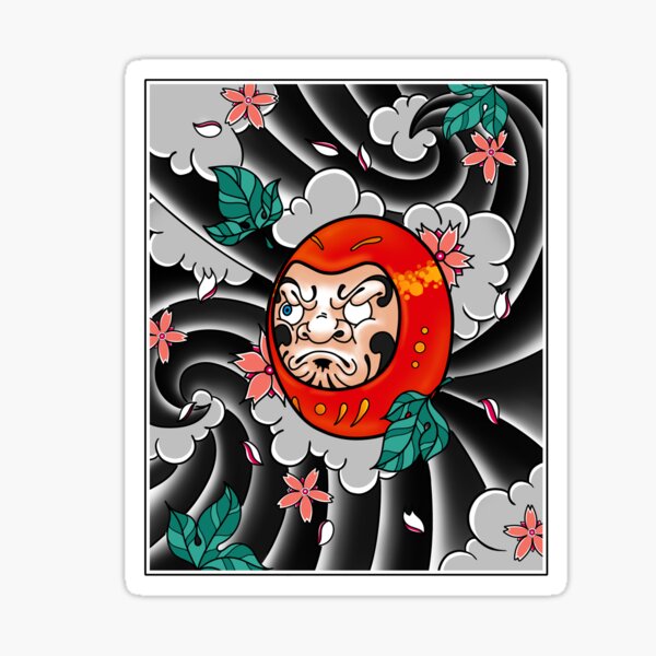 Daruma Doll Tattoo Sticker 