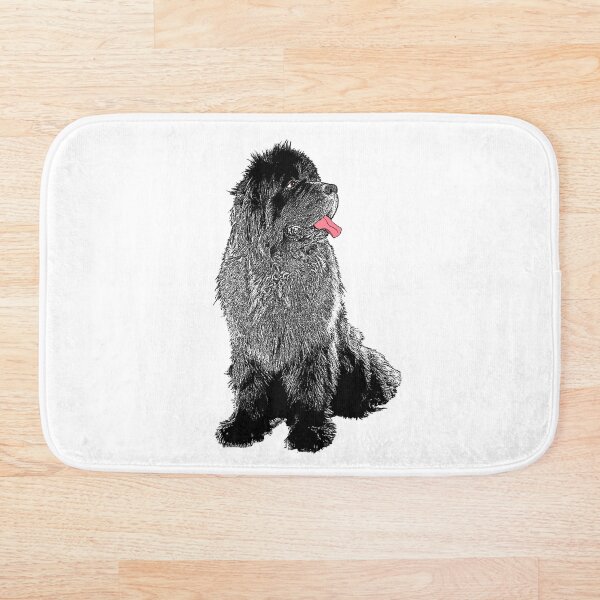 Grunge Newfie Bath Mat