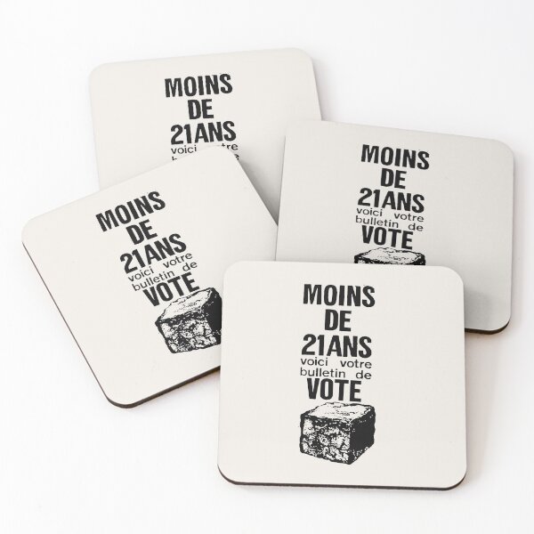 Item preview, ! Paris Revolt, May 68: 'MOINS DE 21 ANS': The Original in Classic Black on Bone Grey designed and sold by Day Chapman.