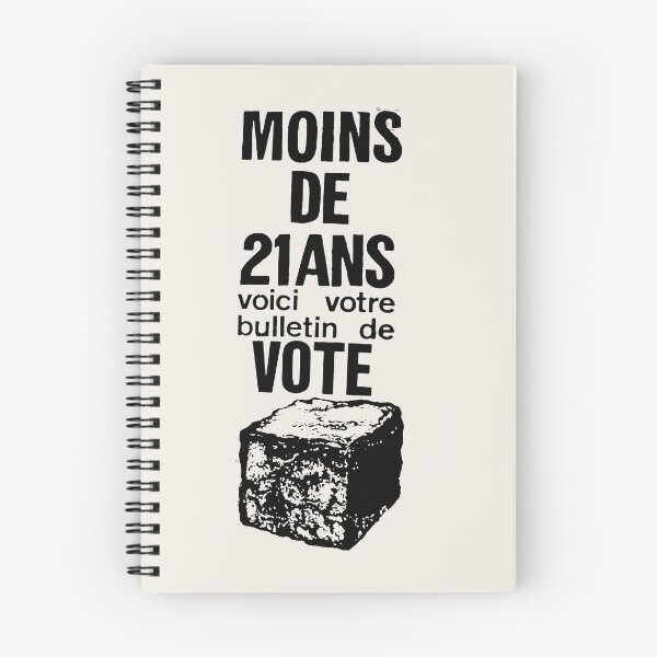 Item preview, ! Paris Revolt, May 68: 'MOINS DE 21 ANS': The Original in Classic Black on Bone Grey designed and sold by Day Chapman.