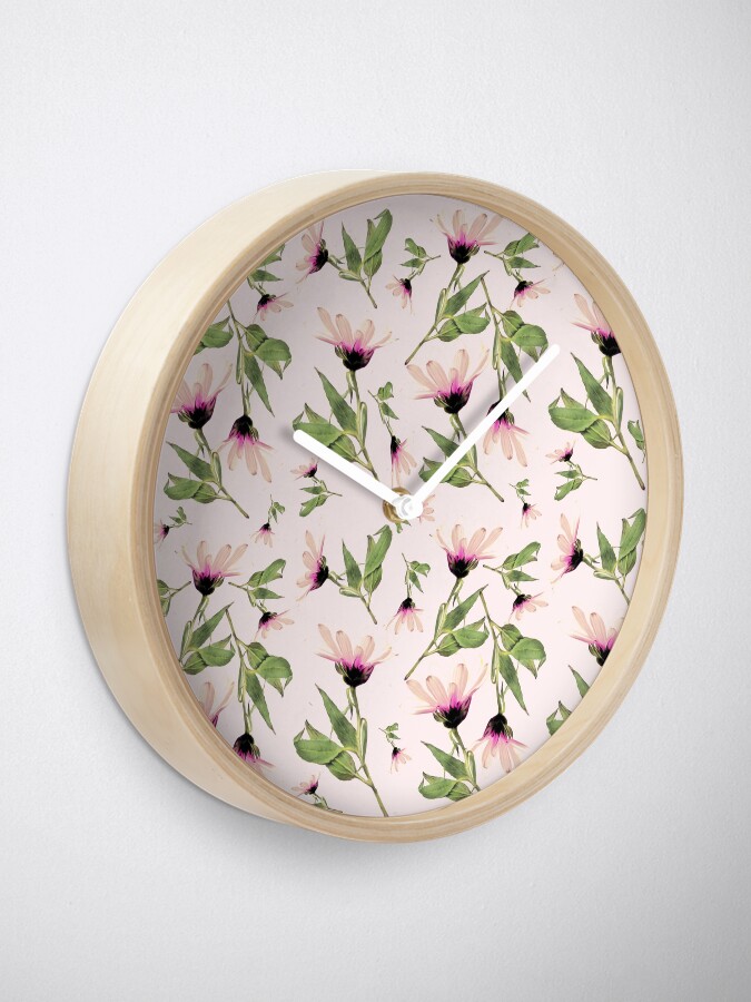 Alternative Ansicht von Rosa Romantik blühen Uhr