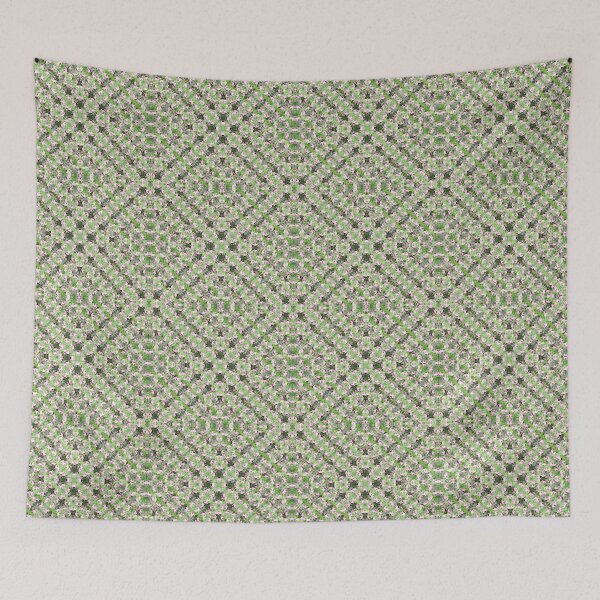 Item preview, red bleeding hearts, green pattern designed and sold by Dawna Morton.
