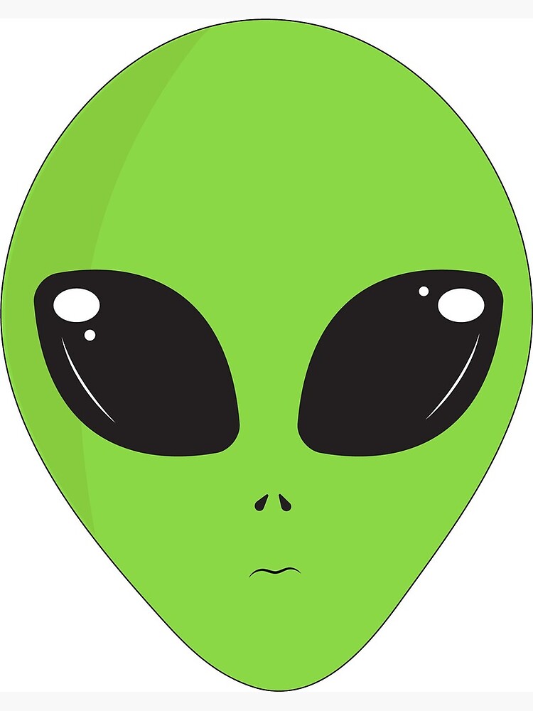 Alien head, green alien dude for all products, green alien big eyes, cartoon  alien
