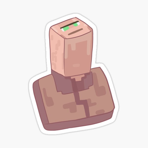 Minecraft Iron Golem and lil villager Sticker for Sale by TytoninaeArt