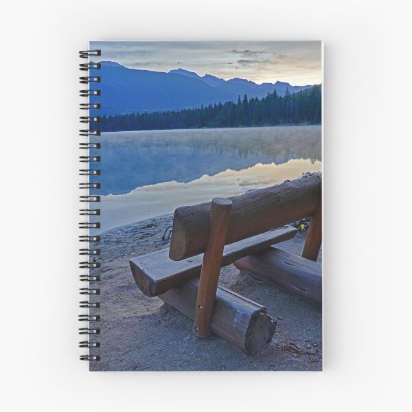 Item preview, Cavell Lake Wooden Bench Morning Jasper National Park Fall Leaves designed and sold by WayneOxfordPh.