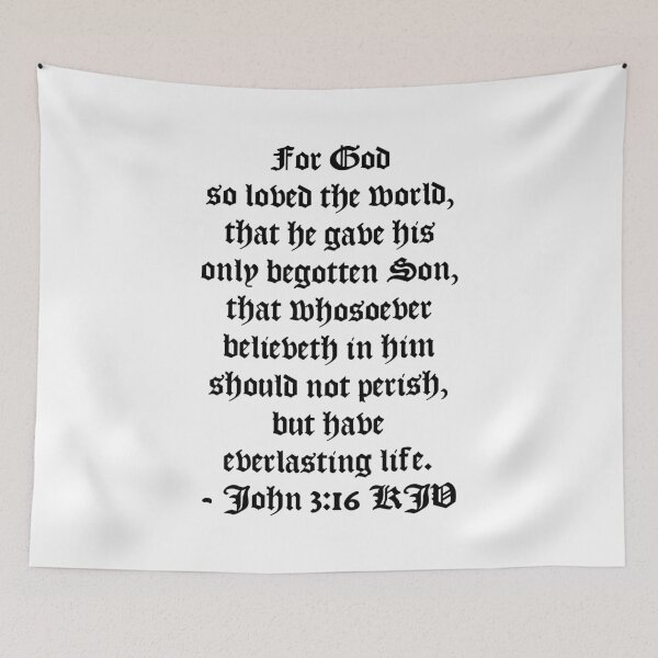 Item preview, John 3:16 KJV - AV 1611 Black Text designed and sold by VerShirts.