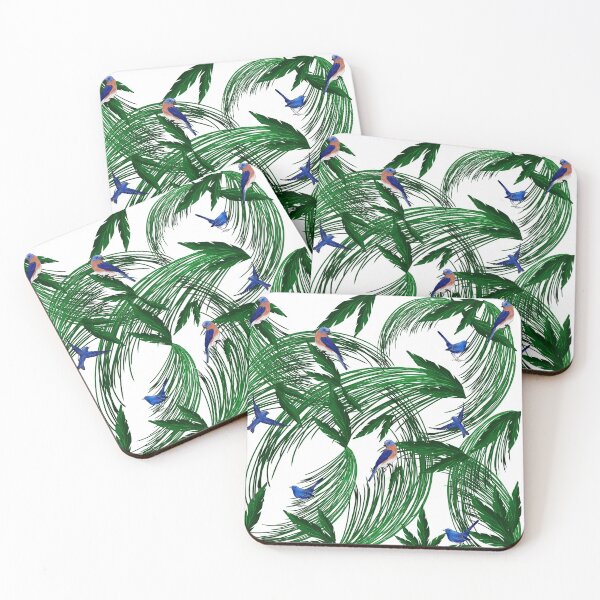 Item preview, Floral,bluebird  peony pattern tropical home decor  designed and sold by MariaMarinova.