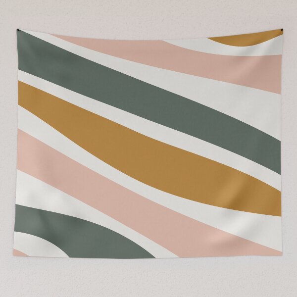 Item preview, Modern Abstract Stripes, Green, Gold, Blush designed and sold by meggydesigns.
