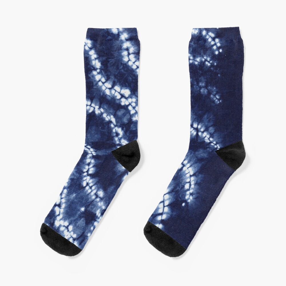"Indigo Dyed Shibori Pattern,Traditional Japanese Tie Dye" Socks for Sale by Michelebuttons