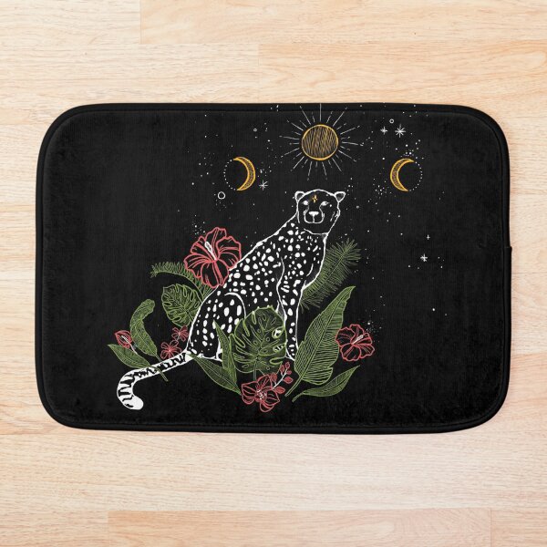 Tropical Cheetah Print Bath Mat