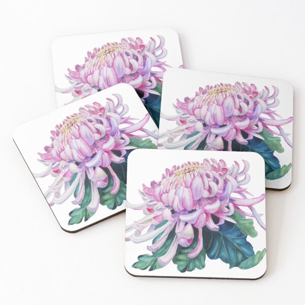 Aperçu de l'œuvre Aquarelle Chrysanthème créée et vendue par Paintdrips.