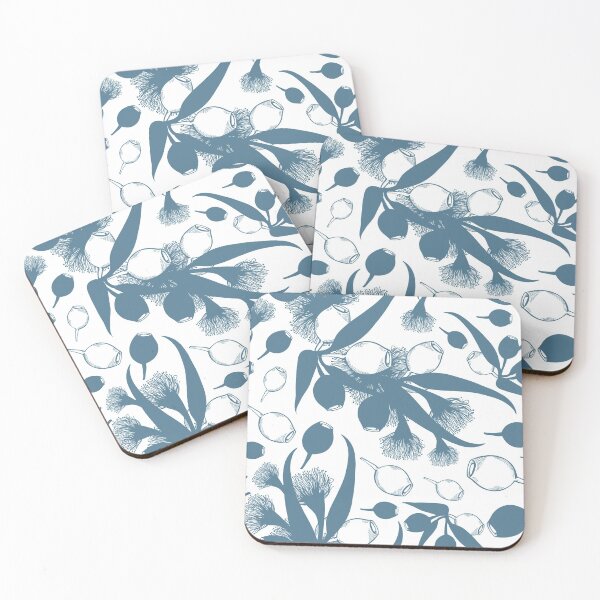 Item preview, Blue Gumnut Flower Pattern designed and sold by Sketchbook Designs.