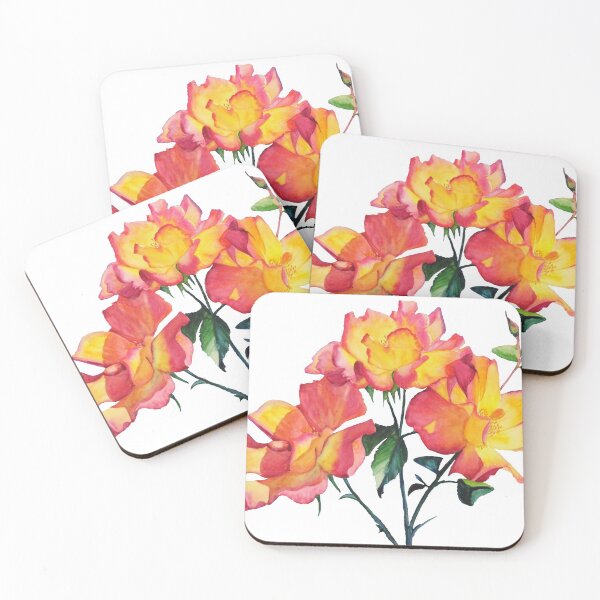 Item preview, Cut Watercolor Tea Roses designed and sold by Paintdrips.