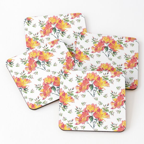 Item preview, Watercolor Tea Roses Pattern designed and sold by Paintdrips.