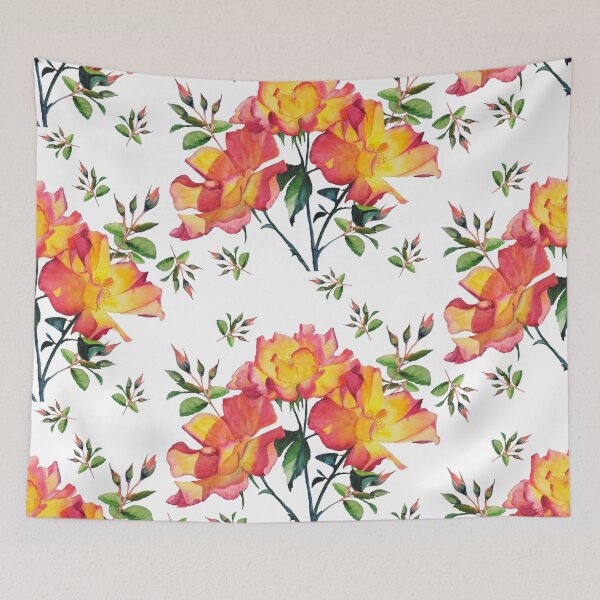 Item preview, Watercolor Tea Roses Pattern designed and sold by Paintdrips.